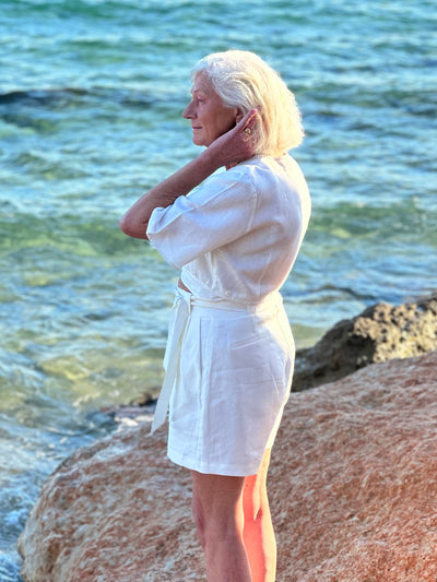 Tulum High waisted linen shorts Benvit